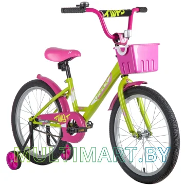 Детский велосипед Novatrack Twist New 201TWIST.GNP20 (зеленый/розовый, 2020) картинка 2